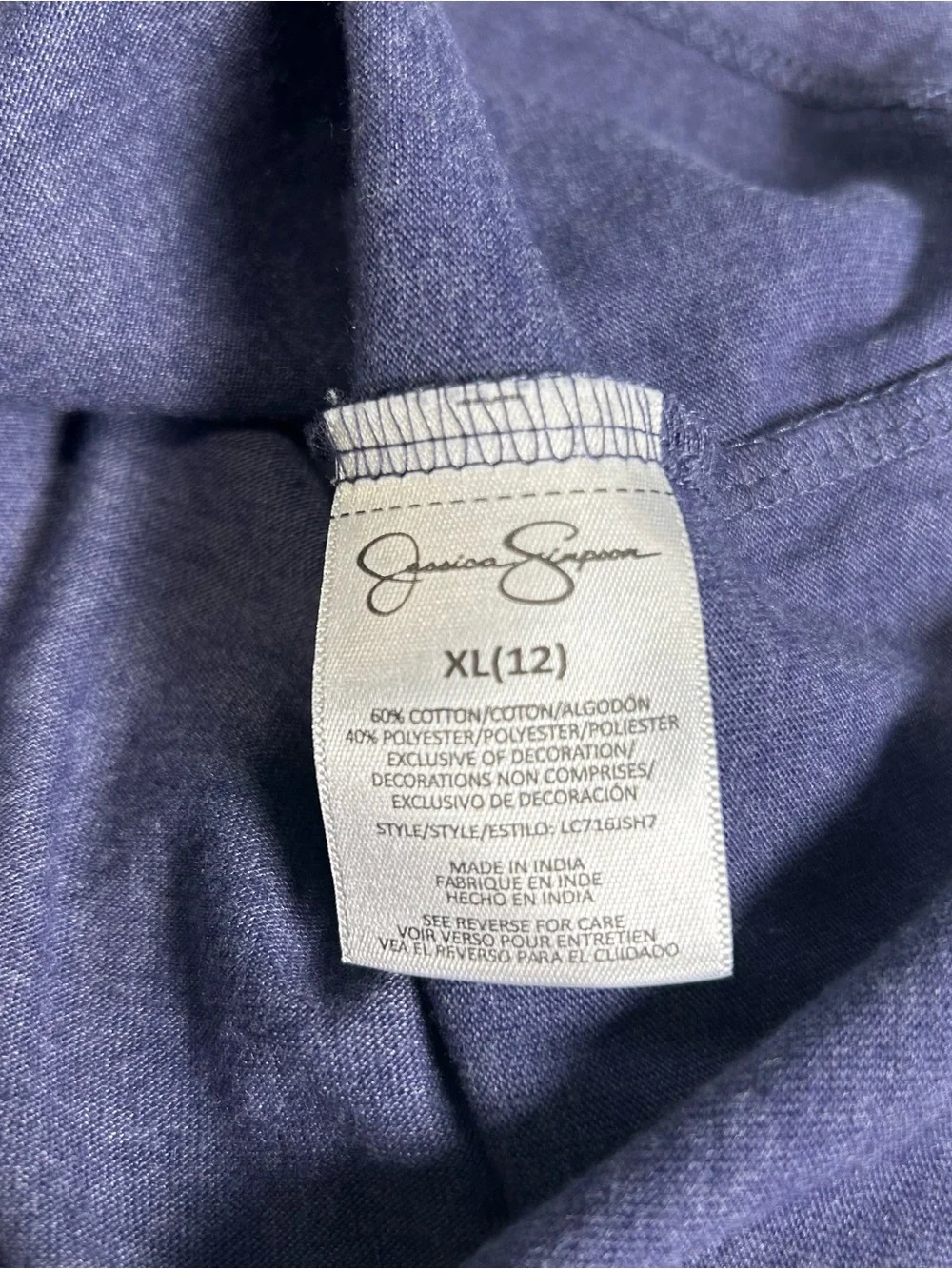 Jessica Simpson Girl’s Long Sleeve Graphic T-Shirt Size XL (12) Peace Love Music